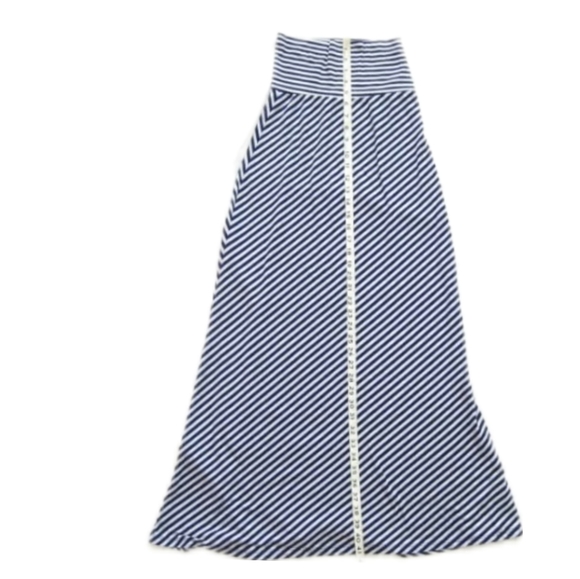 Lily Rose Skirt Navy & White Stripes Full Length A Line Skirt , Sz S NWT - Picture 2 of 6